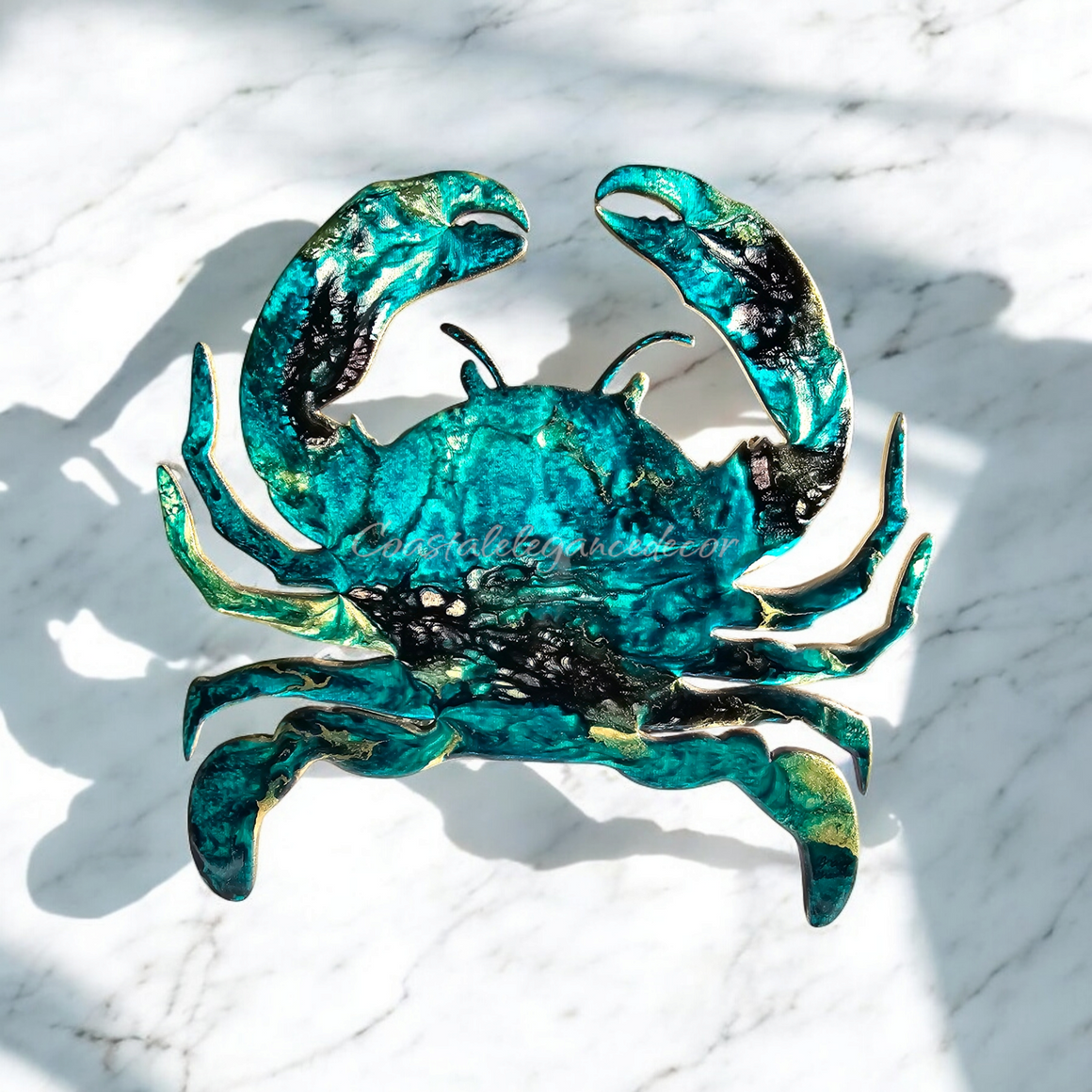 Coastal Crab Resin Wall Decor