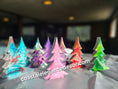 Charger l'image dans la visionneuse de la galerie, Beautifully designed 5-Inch Christmas Trees with Colorful Resin and Wood, offering a delightful addition to Holiday Tabletop Decor.
