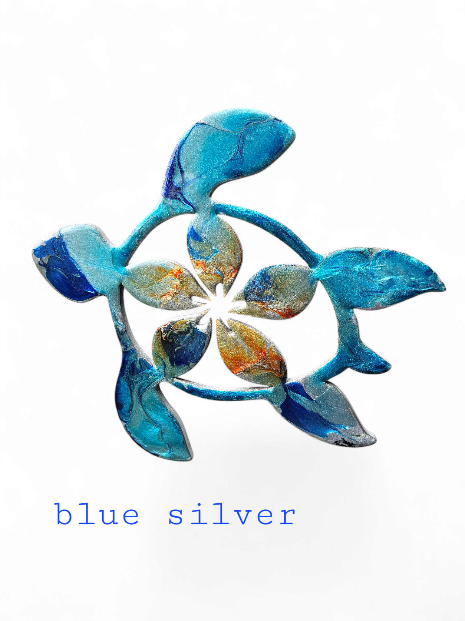 Handcrafted 10" Coastal Polynesian Flower Sea Turtle Wall Art Decor with Vibrant Colors