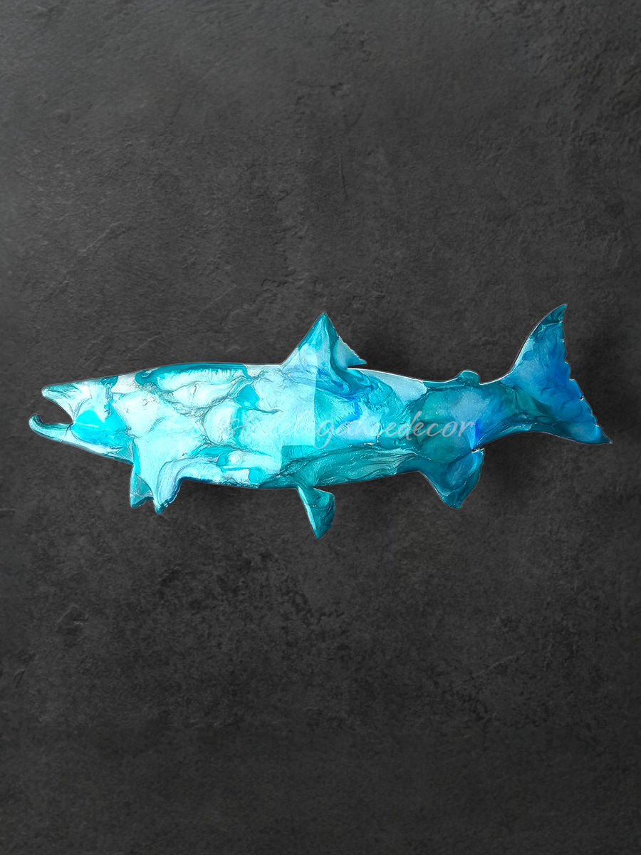 Steelhead Fish Blue Wilderness Cabin Handmade Wall Decoration