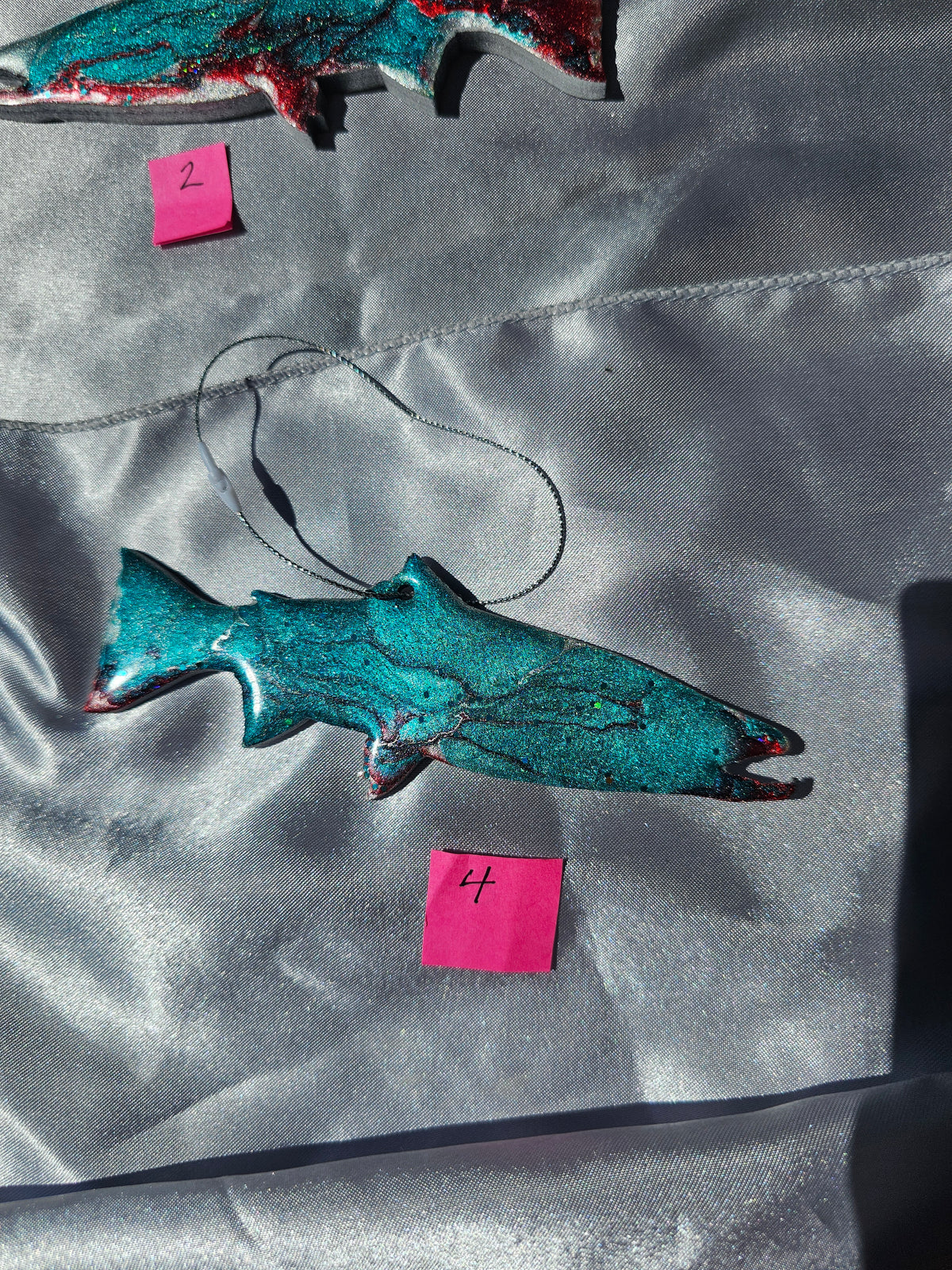 NW Salmon Fish Christmas Resin and Wood Ornament