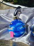 Charger l'image dans la visionneuse de la galerie, Handcrafted Royal Blues & Gold Ink Glass Christmas Ornament
