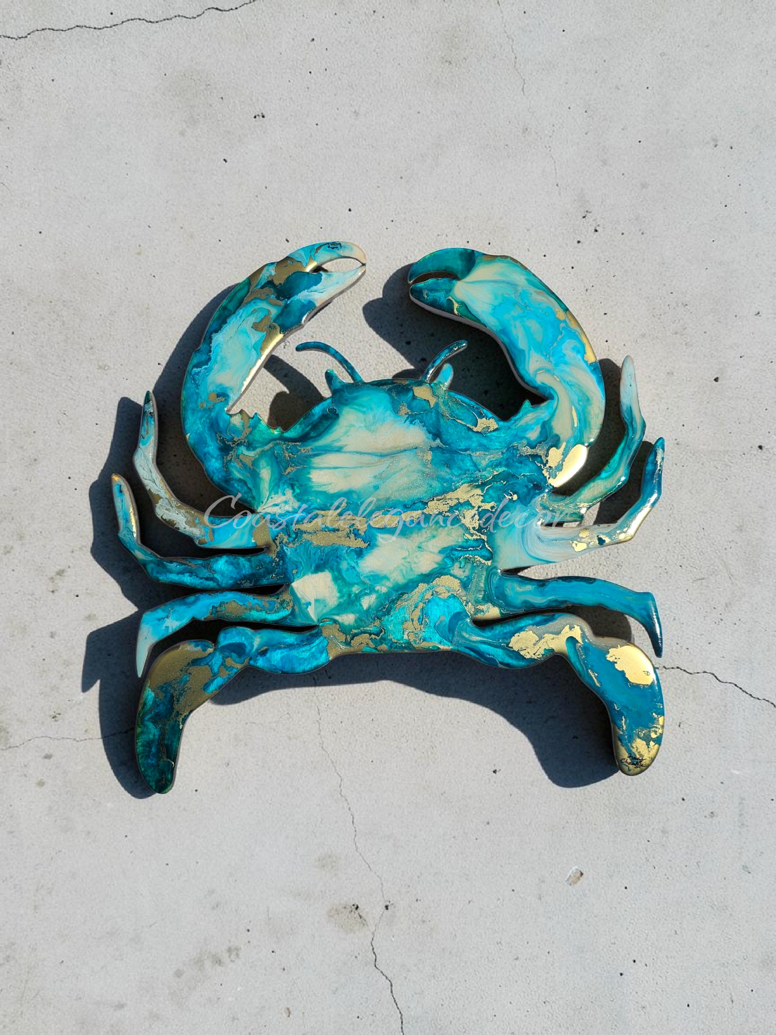 Coastal Crab Resin Wall Decor