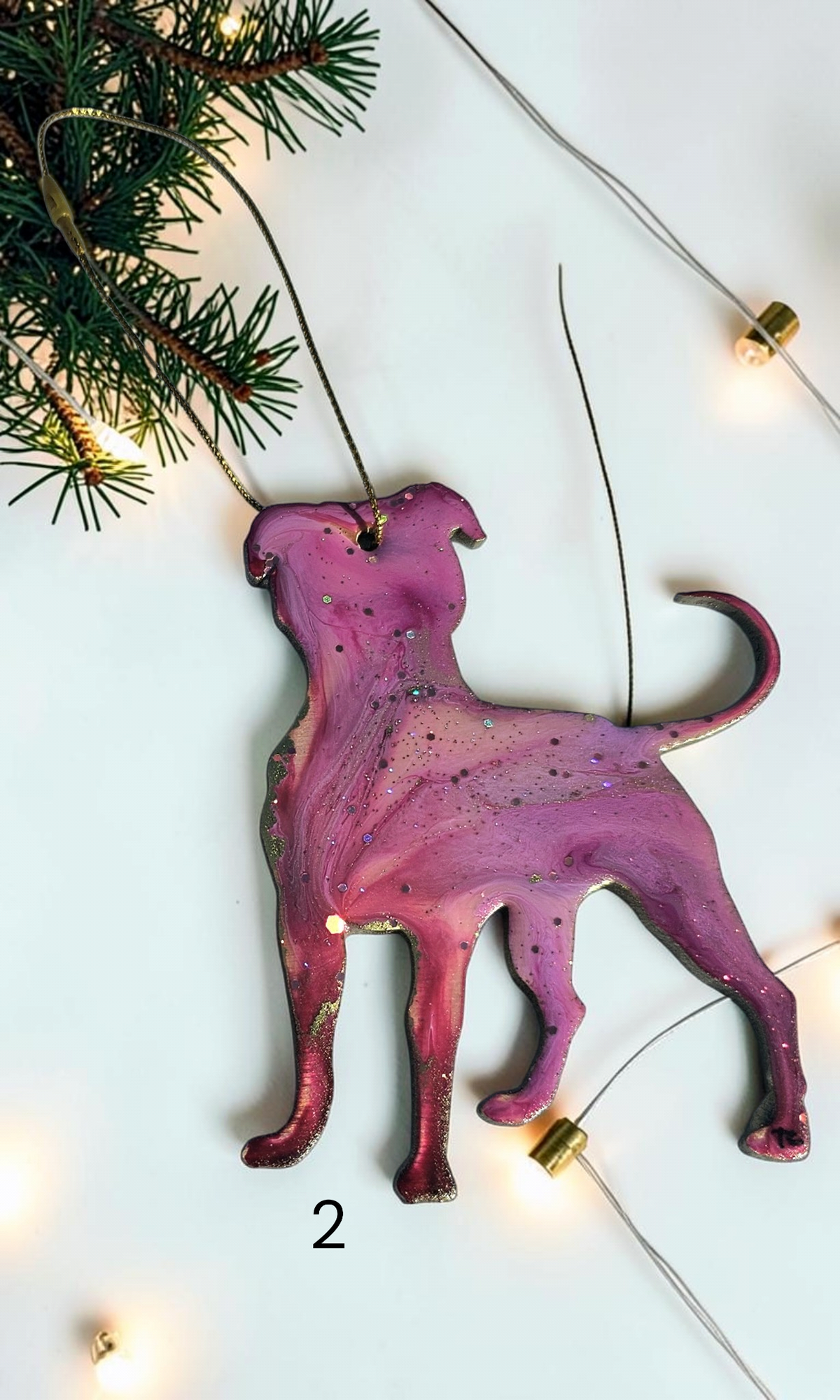 Pitbull Terrier Dog Handmade Christmas Ornaments