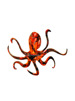 Handmade Octopus Turquoise and Reds or a Orange Beachy Wall Decoration
