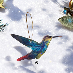 5 Inch Sparkly Hummingbird Christmas Ornaments