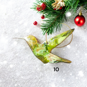 5 Inch Sparkly Hummingbird Christmas Ornaments