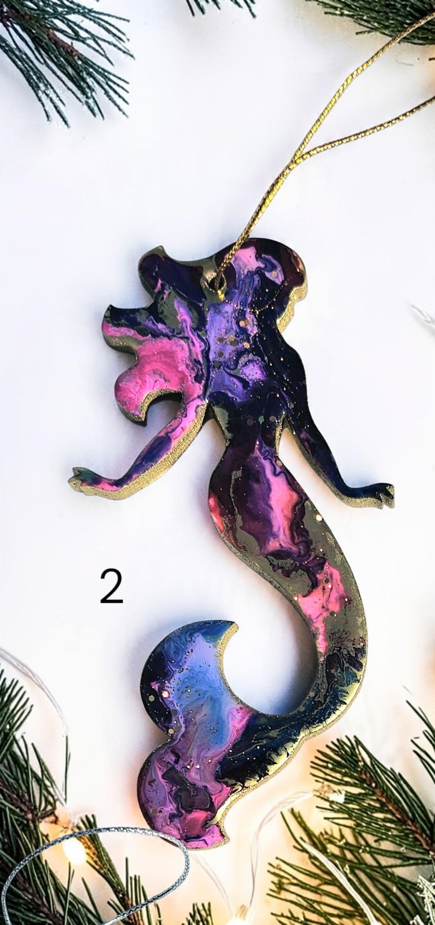 Elegant Beach Mermaid Handmade Christmas Ornaments