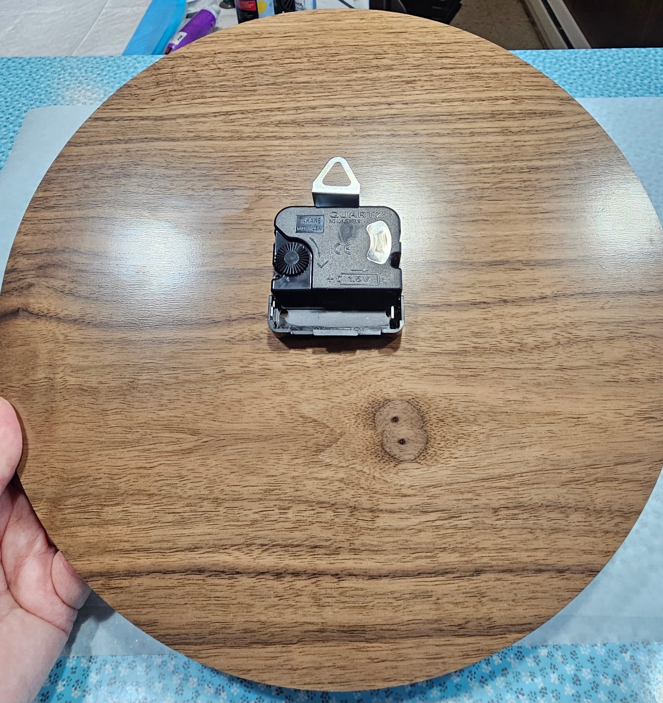 Coastal Sand Dollar Wall Clock - 12" Walnut Wood MDF with Pearl Acrylic Overlay