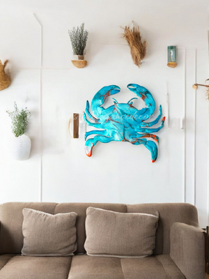 Coastal Crab Resin Wall Decor
