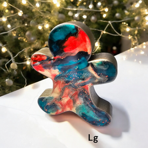 Handmade Gingerbread Men Tabletop Christmas Decorations Blue Red