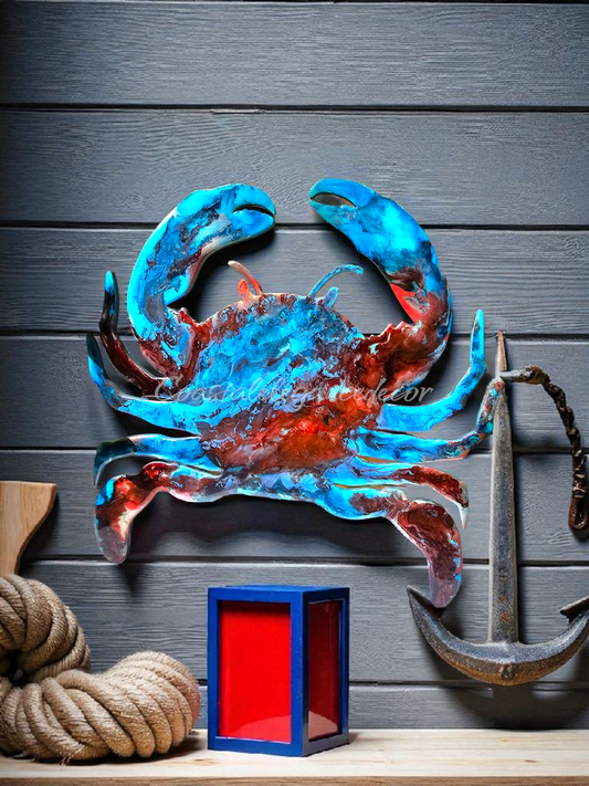 Coastal Crab Resin Wall Decor