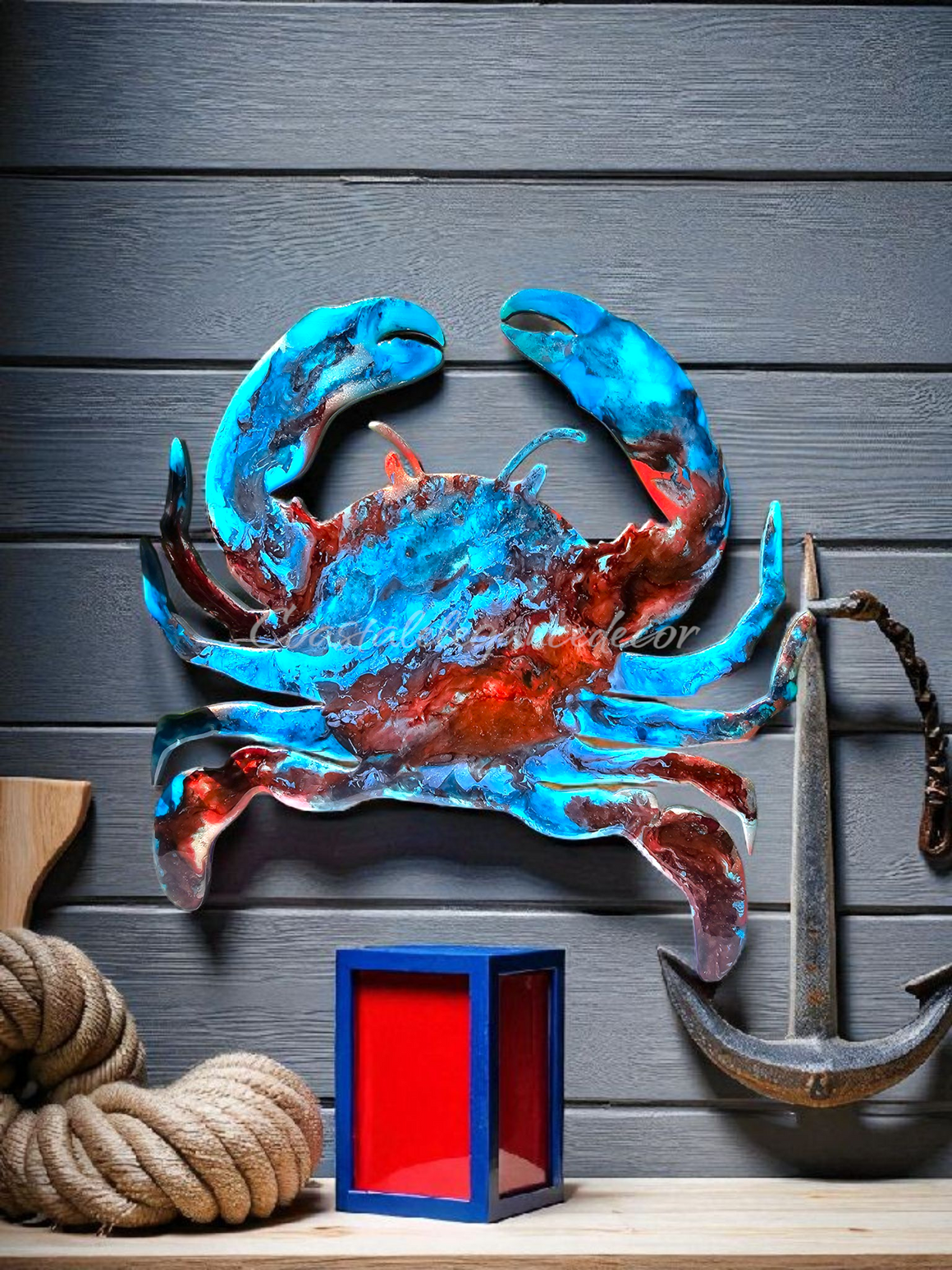 Coastal Crab Resin Wall Decor