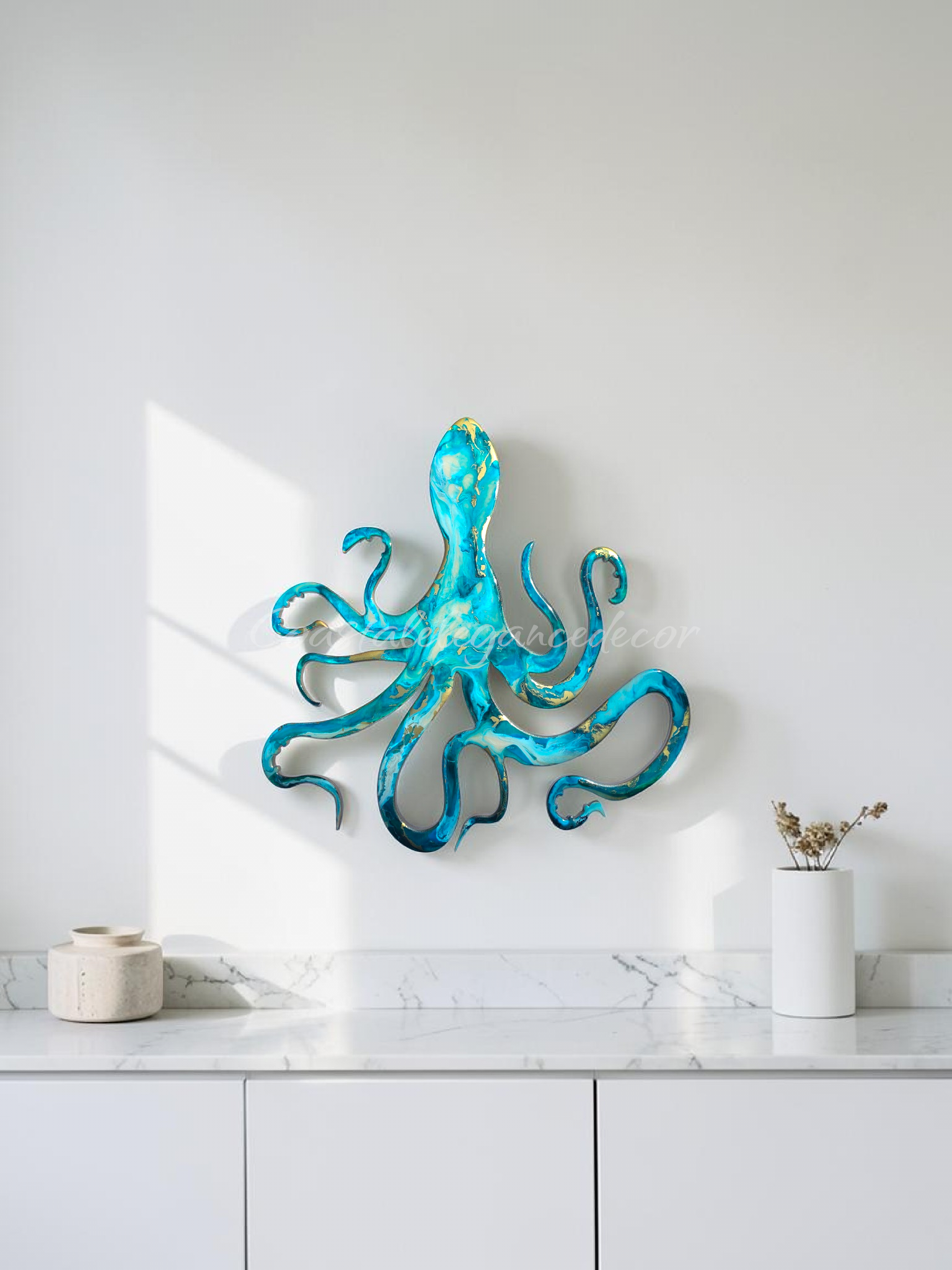Contemporary Colorful Handmade Octopus Wall Decor