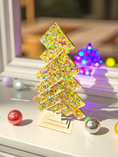 Charger l'image dans la visionneuse de la galerie, Gold Thick Confetti Glitter Contempary Patterned Handmade Herringbone Modern Sparkly Christmas Tree
