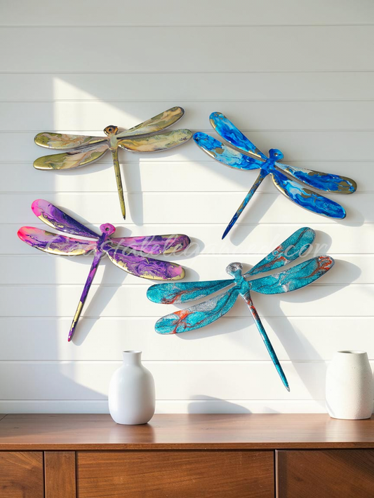 Small Dragonfly Handmade Resin Wall Decoration Multiple Colors