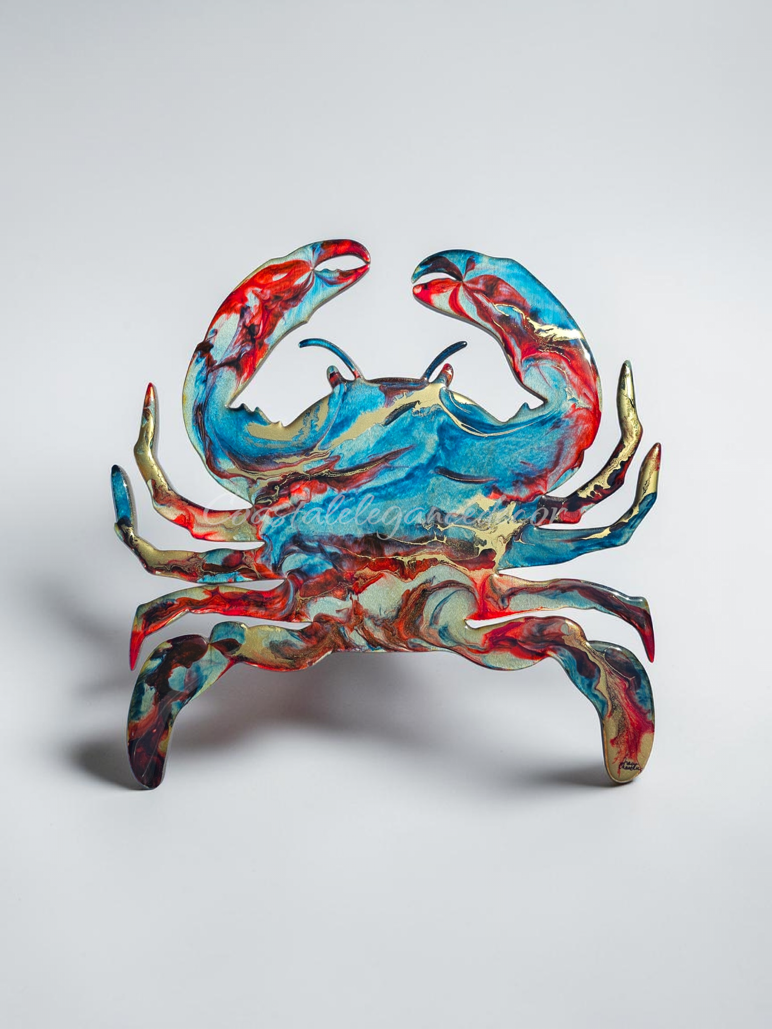 Coastal Crab Resin Wall Decor