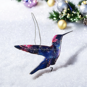 5 Inch Sparkly Hummingbird Christmas Ornaments