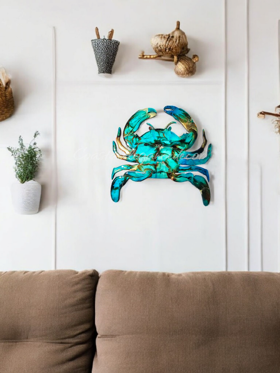 Coastal Crab Resin Wall Decor
