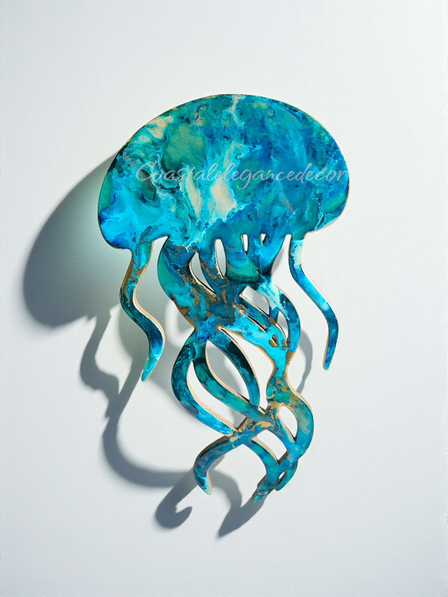 Handcrafted Resin Jellyfish Wall Art | Coastal Beach House Decor
