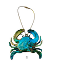 Charger l'image dans la visionneuse de la galerie, Colorful Sparkly Small Crab Beachy Christmas Resin and Wood Ornament
