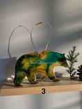 Charger l'image dans la visionneuse de la galerie, Handcrafted Grizzly Bear Christmas Ornaments - Rustic Wooden Wildlife Decor Alaska
