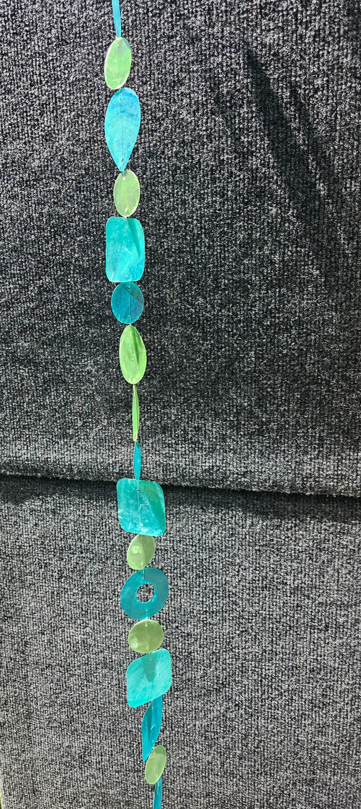 Tide Pool Teals Capiz Shell Wind Chimes Strands 72 Inches