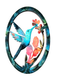 Load image into Gallery viewer, Small Hummingbird with Flowers Oval Frame Wall Decor
