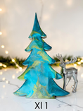 Charger l'image dans la visionneuse de la galerie, Handcrafted Tabletop Christmas Tree | Luxury Statement Piece | Tealish-Turquoise Blue, Green & Silver
