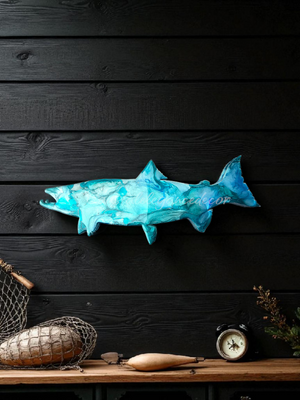 Steelhead Fish Blue Wilderness Cabin Handmade Wall Decoration