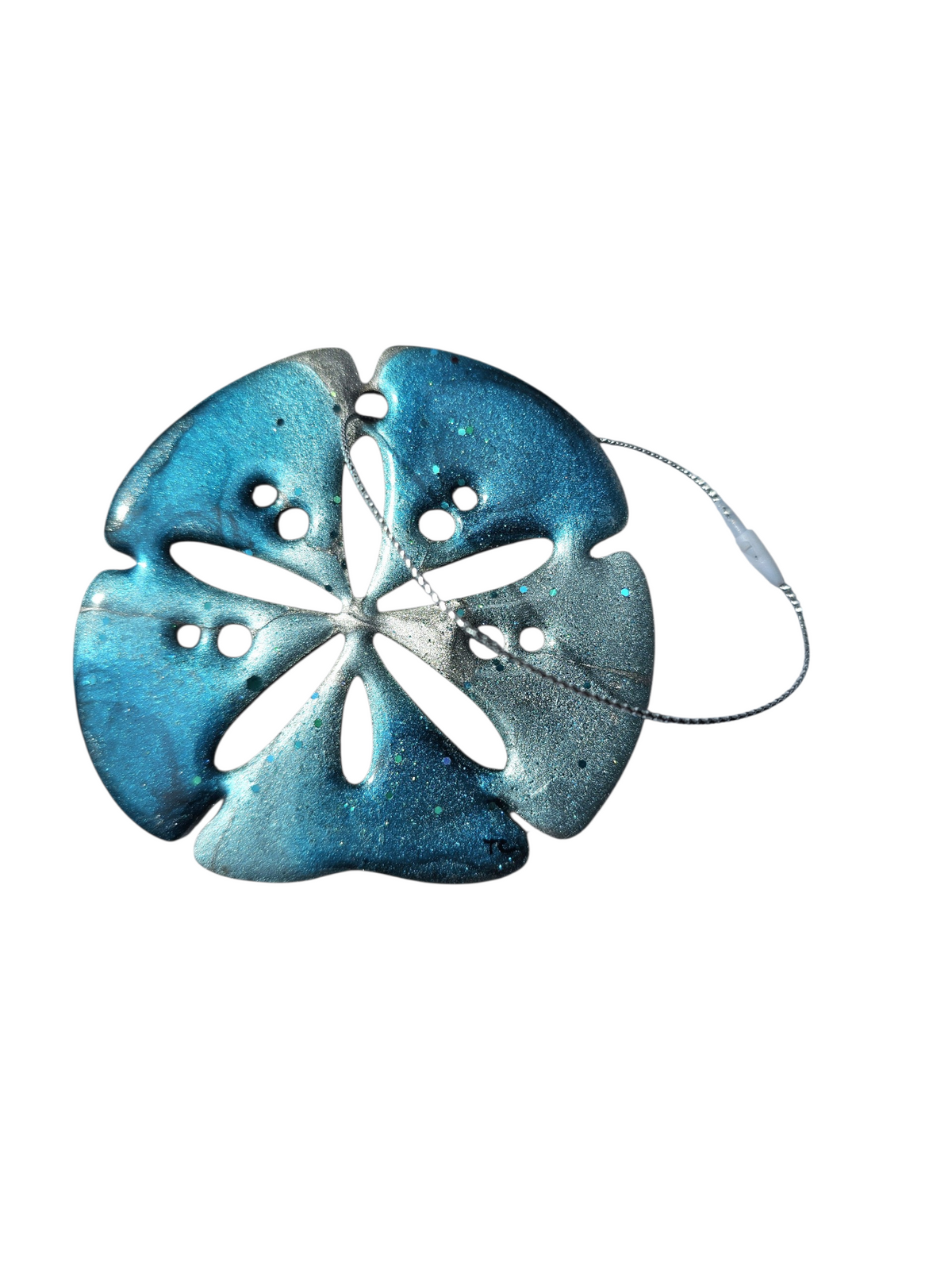Handmade Coastal Sand Dollar Christmas Ornaments Resin and Wood