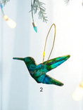 Load image into Gallery viewer, Sparkly Handmade Resin and Wood Hummingbird Christmas Ornaments
