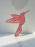 Load image into Gallery viewer, Vibrant Translucent Hummingbird Wall Art | Pink & Orange Outdoor Weatherproof Garden Patio Decor

