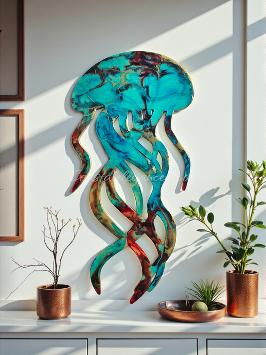 Handcrafted Resin Jellyfish Wall Art | Coastal Beach House Decor
