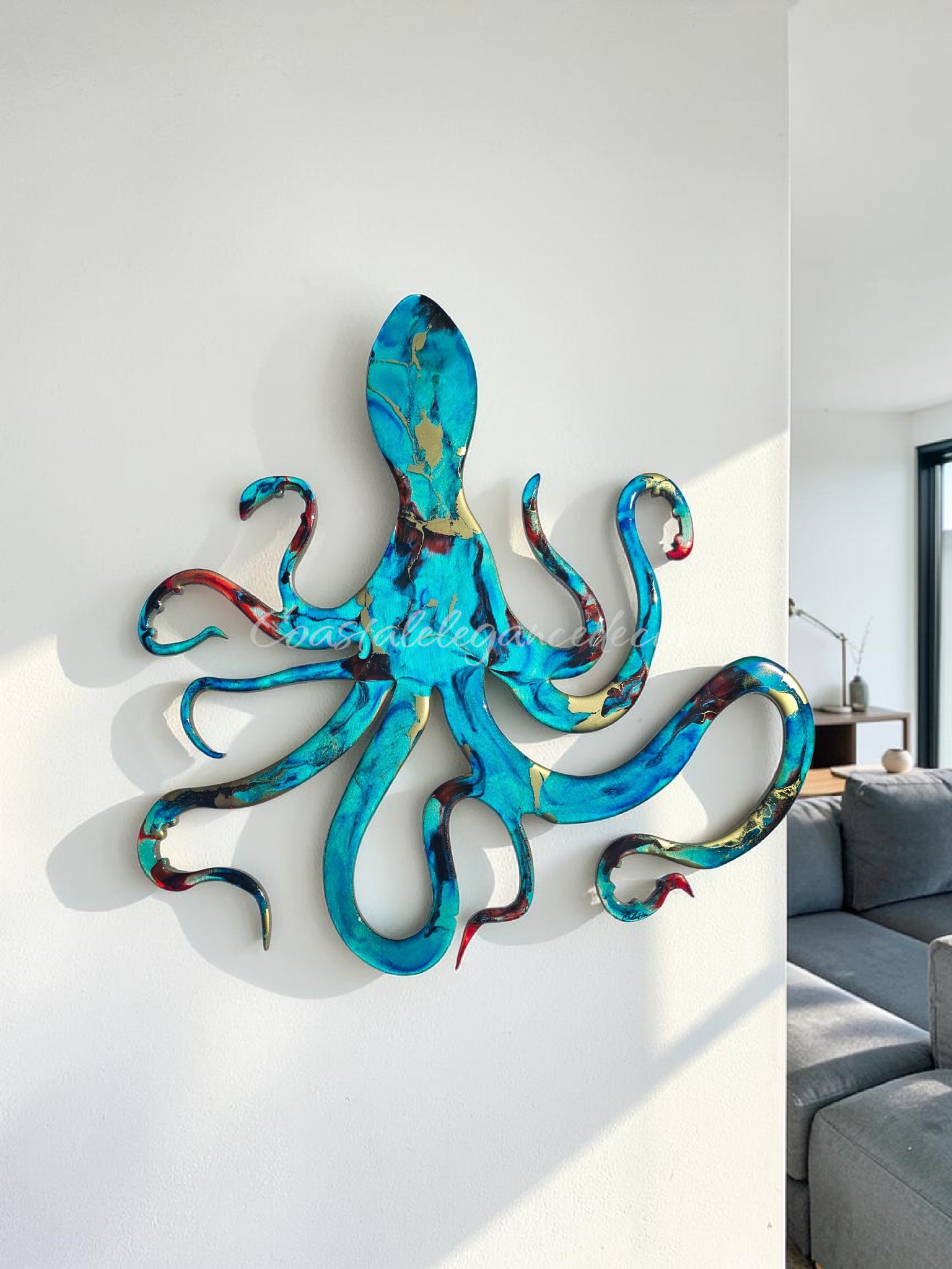 Contemporary Colorful Handmade Octopus Wall Decor