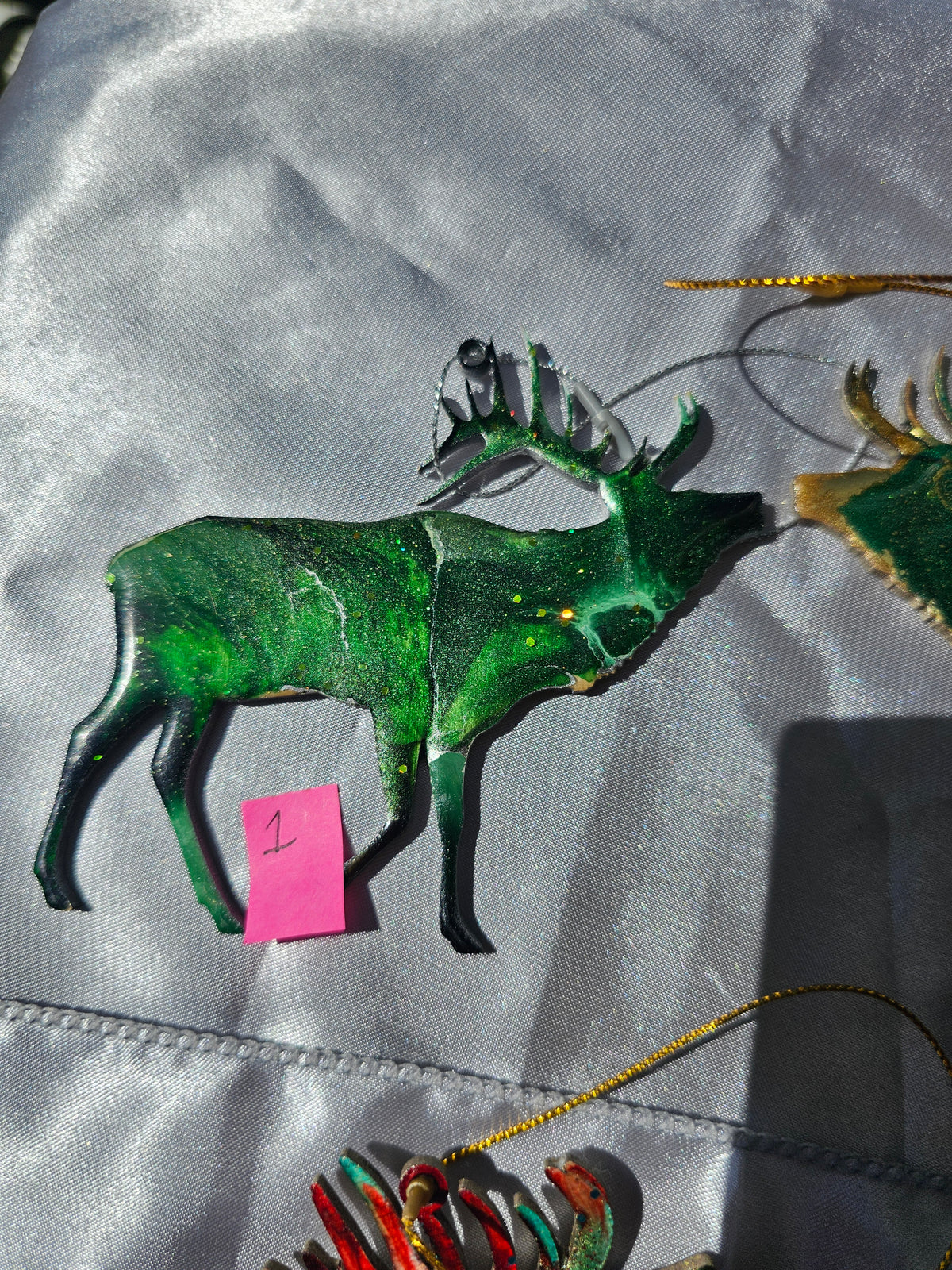 Nature Themed Standing Elk Wood and Resin Ornaments