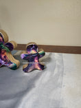 Charger l'image dans la visionneuse de la galerie, Purple Chunky Wood with Resin Handmade Gingerbread Men Christmas Figurines 2 Sizes
