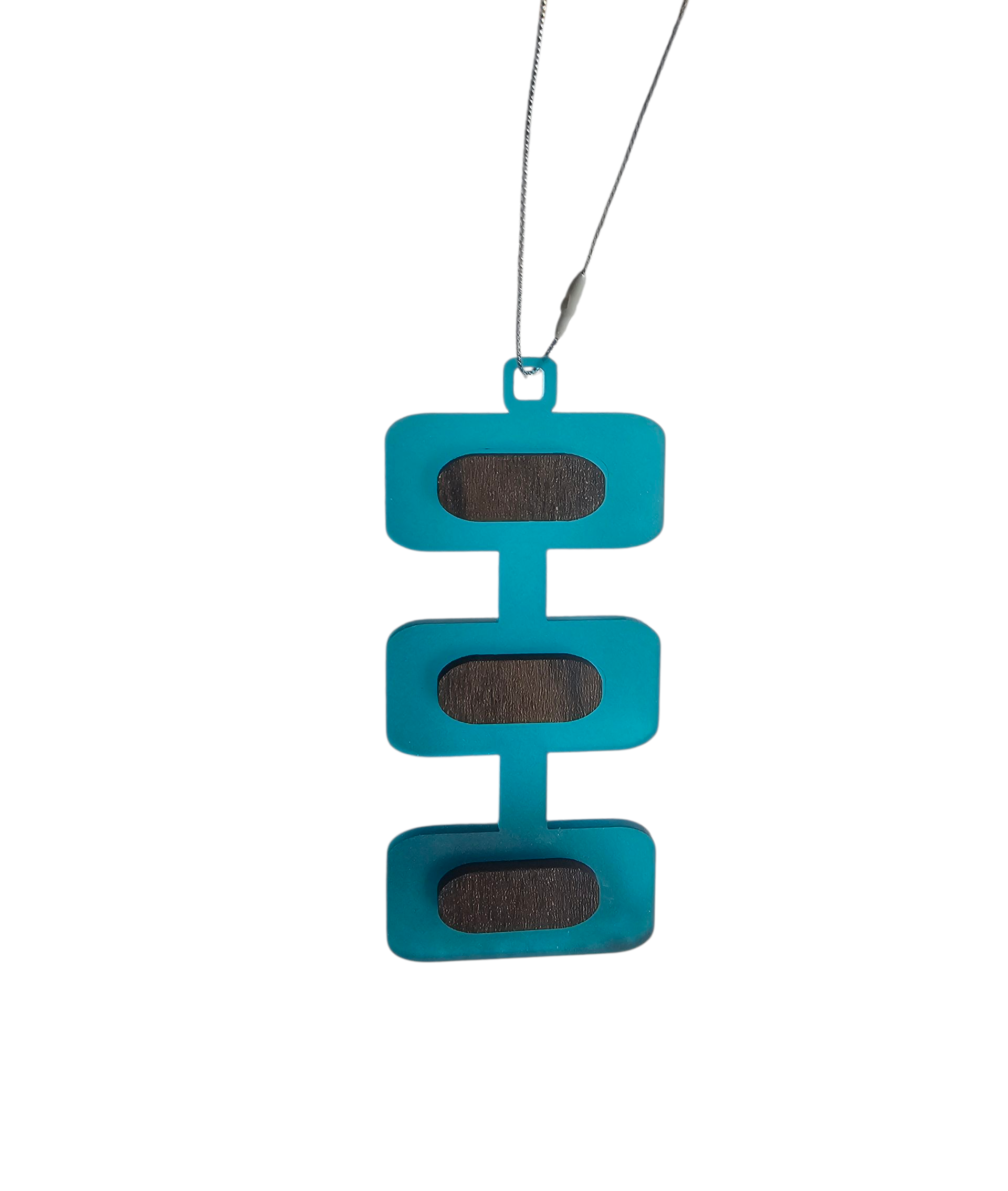 Geometric Shape Retro Mid Century Modern Style Christmas Ornaments 2 Styles Teal