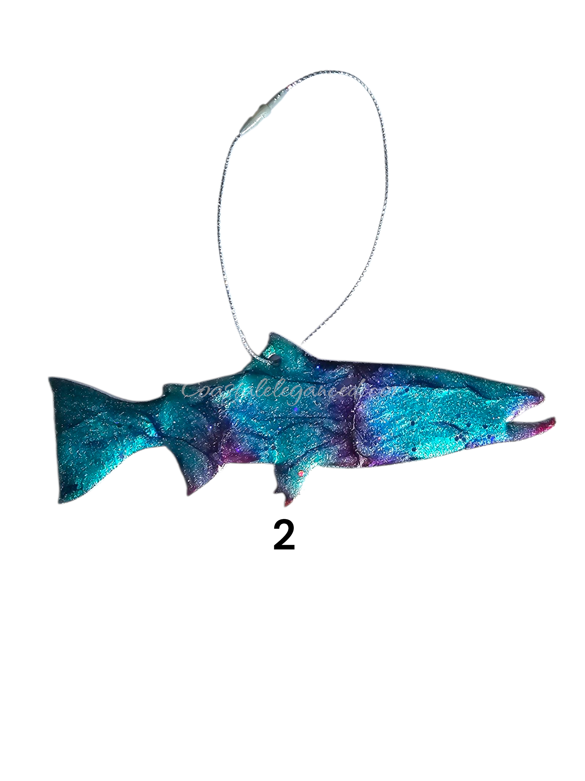 NW Salmon Fish Christmas Resin and Wood Ornament