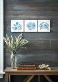 Load image into Gallery viewer, 3D acrylic sea creature tiled wall decoration with whitewashed wood-look finish
