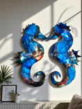 Charger l'image dans la visionneuse de la galerie, Seahorse Wall Decorations Handcrafted Resin and Wood
