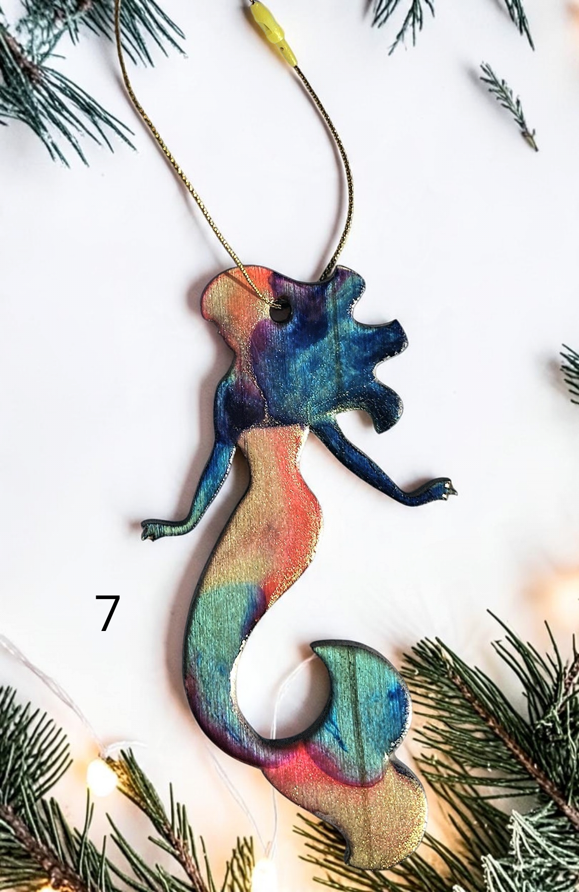 Elegant Beach Mermaid Handmade Christmas Ornaments