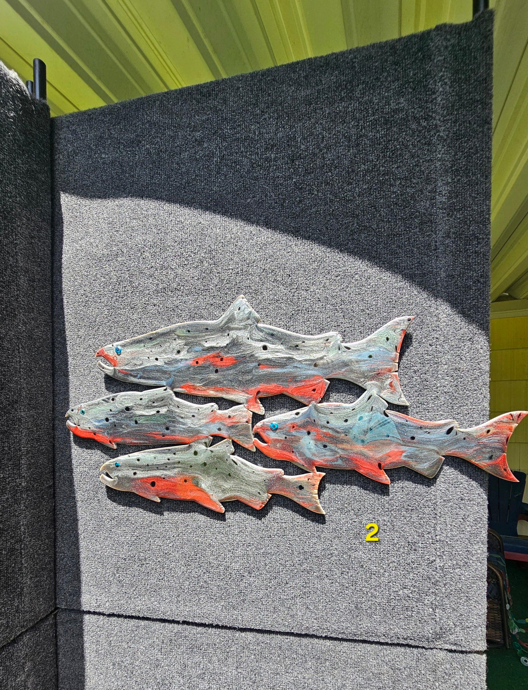 School of Salmon Fish Handmade Resin Wall Wilderness Cabin Decoration Multiple Choices
