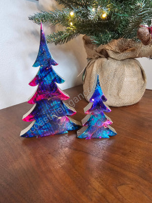 Christmas Trees with Branches Holiday Tabletop Decoration Pink Blue Lg or Sm