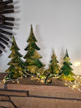 Charger l'image dans la visionneuse de la galerie, Handcrafted Resin & Wood Holiday Trees (8", 12", & 15") Green
