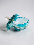 Load image into Gallery viewer, Handpainted Decorative Glass Coastal Style Pumpkin Tabletop Trinket Dish
