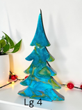 Load image into Gallery viewer, Handcrafted Tabletop Christmas Tree | Luxury Statement Piece | Tealish-Turquoise Blue, Green & Silver
