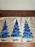 Load image into Gallery viewer, Handmade Cobalt and Silvery Blue Resin Wood Christmas Tree - XL 15" for Holiday Mantelpiece Decoration by Coastal Elegance Decor.
