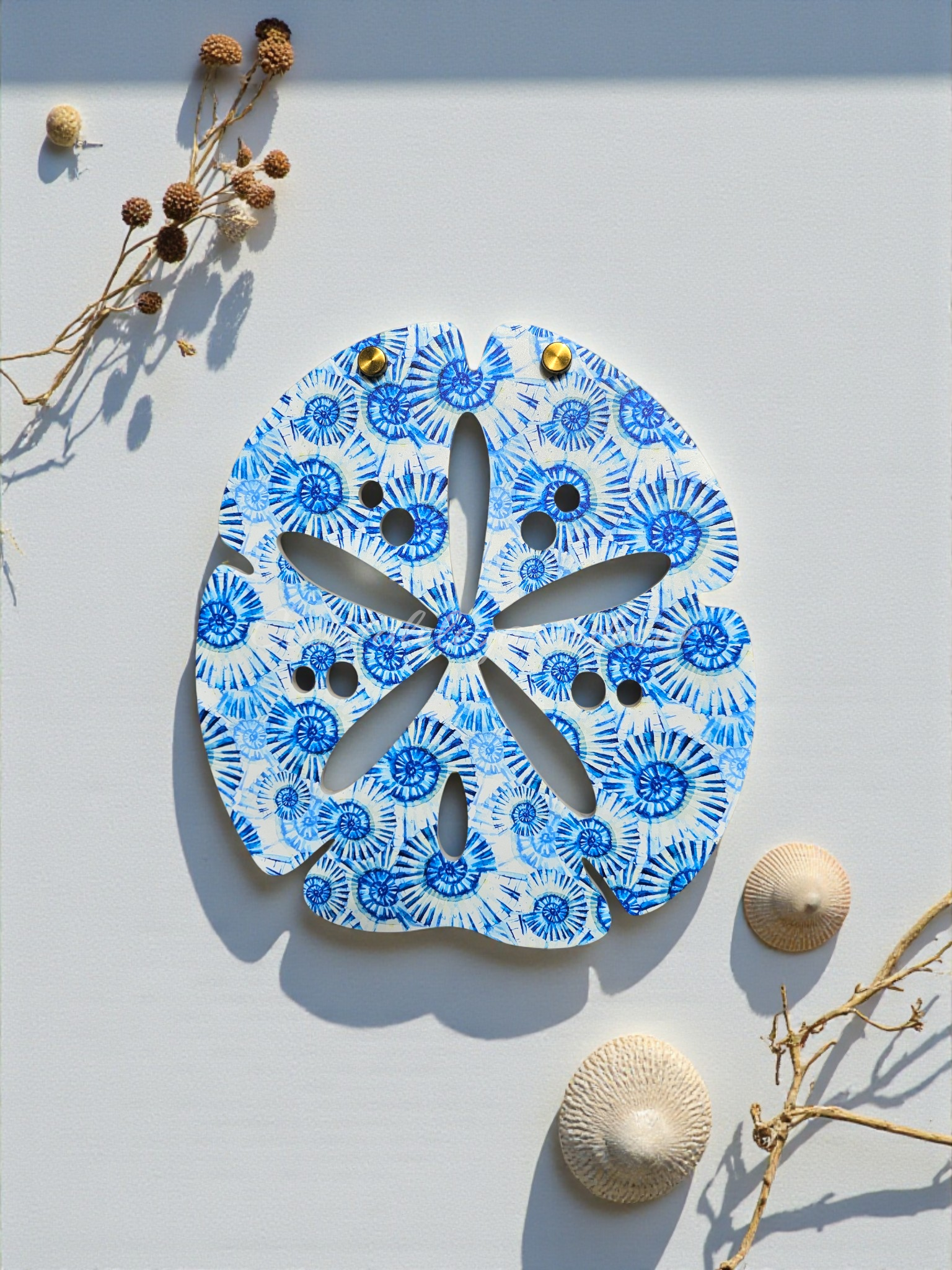 Sand Dollar Weatherproof Outdoor Acrylic Wall Art - Coastal Marine Life Collection - UV Protected