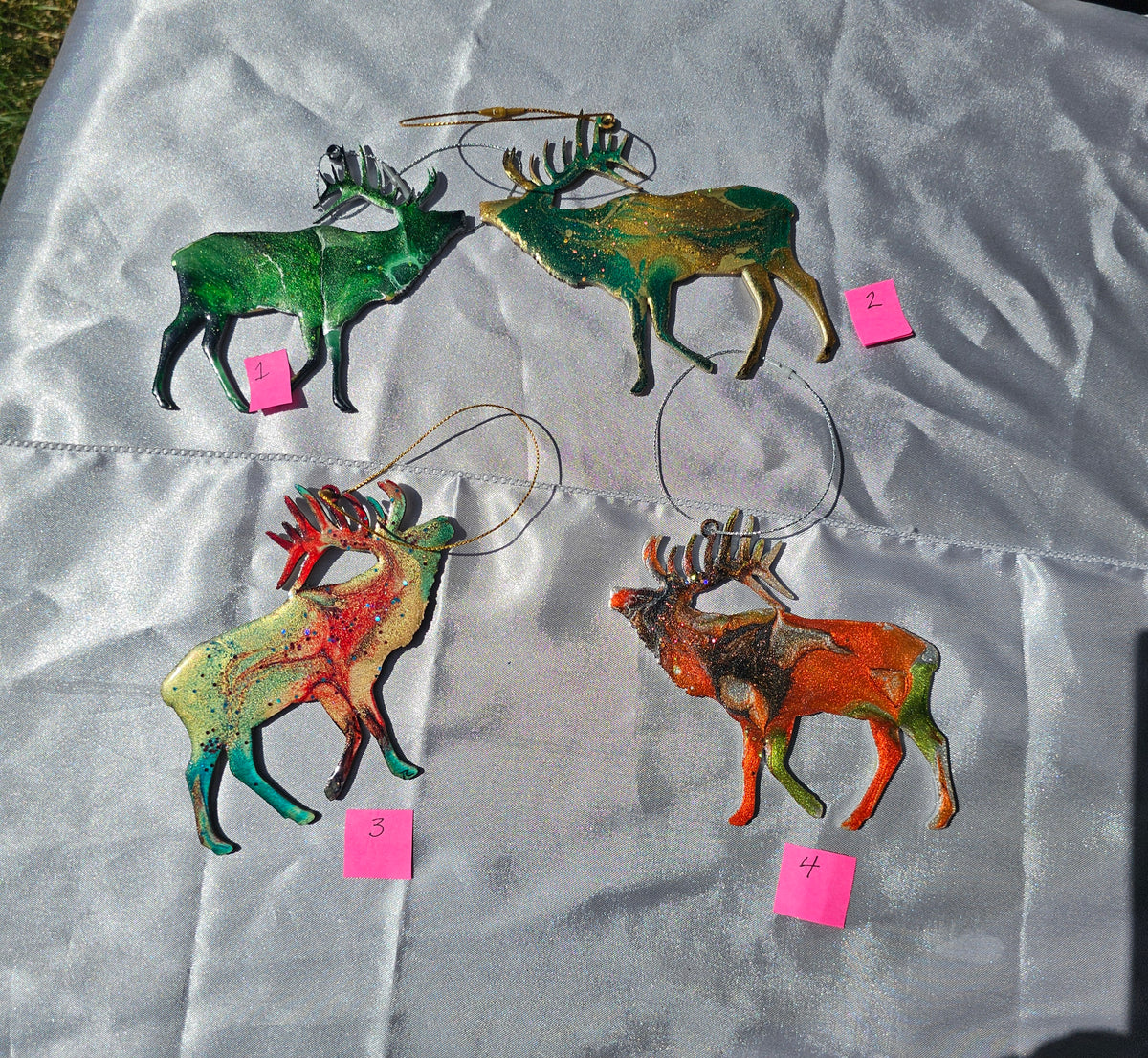 Nature Themed Standing Elk Wood and Resin Ornaments